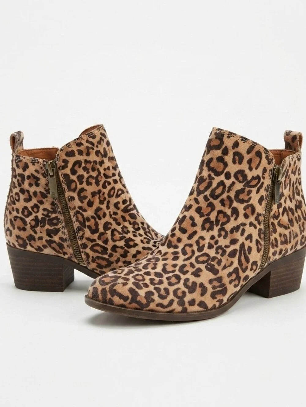 [[Lucky Brand]] Leopard Print Ankle Booties - Brown/Black
